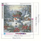 5D Winter Diamond Art Kits for Adults Beginners,Christmas Snowman Diamond Painting Kits,DIY Full Round Drill Diamond Dots Paintings Gem Art Crafts for Home Decor 13.8x13.8inch GEMFAMILY