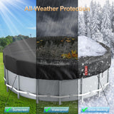 LXKCKJ 21 Ft Round Pool Cover, Winter Covers for Above Ground Pool, Winter Pool Cover Protector with Drawstring Design Increase Stability, PE Tarp Ideal for Waterproof and Dustproof (Black) LXKCKJ
