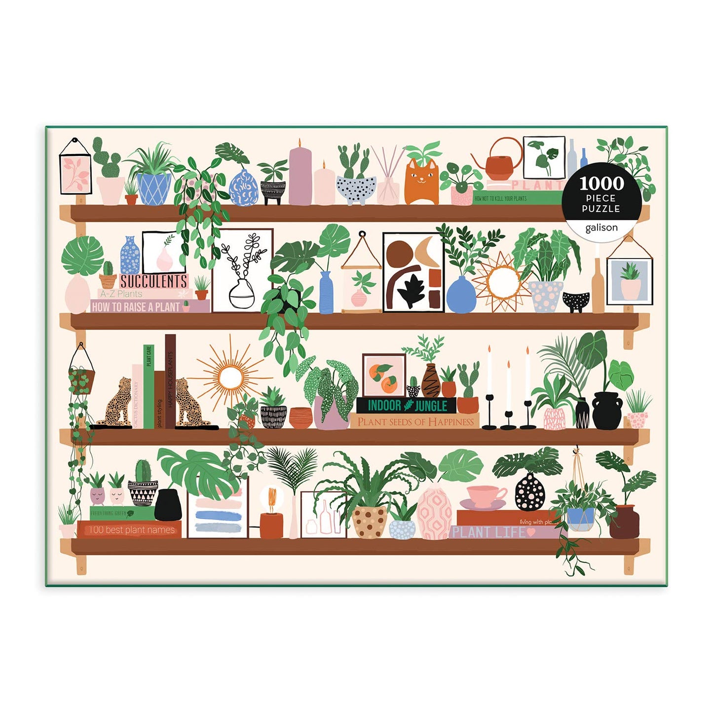 Galison Plant Shelfie 1000 Piece Puzzle from Galison - Featuring Beautiful Illustrations of Houseplants, Books and Knickknacks, 27" x 20", Fun & Challenging, for The Botanical Lover in Your Life