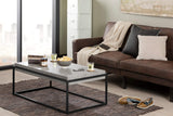 South Shore Mezzy Industrial Coffee Table, Concrete Gray and Black, 43.3 in x 23.6 in x 16.5 in South Shore
