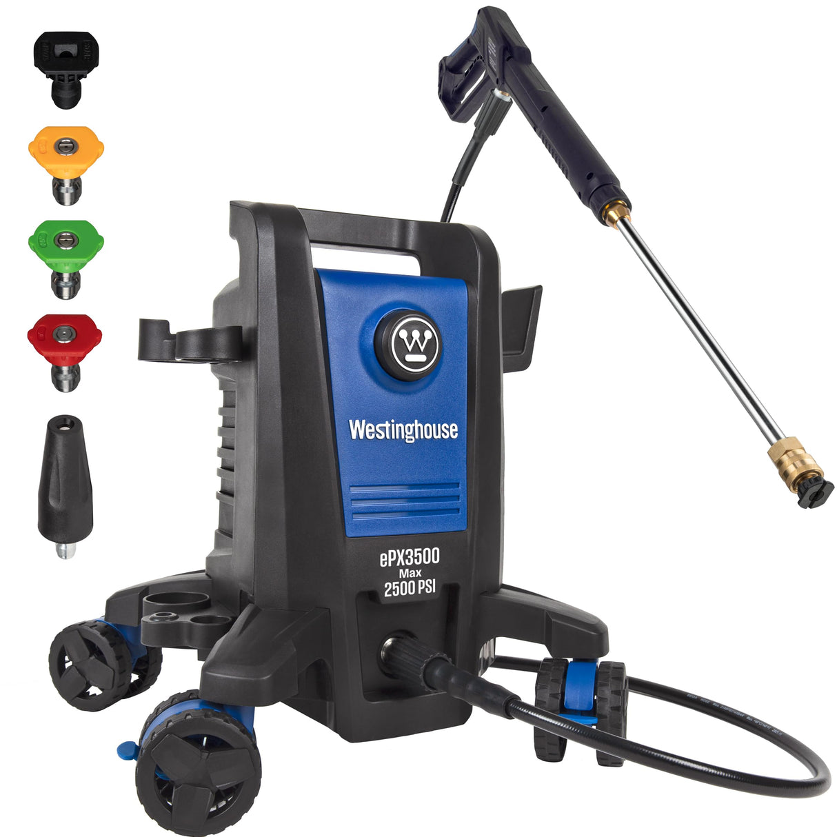 Westinghouse ePX3500 Electric Pressure Washer, 2500 Max PSI 1.76 Max GPM with Anti-Tipping Technology, Onboard Soap Tank, Pro-Style Steel Wand, 5-Nozzle Set, for Cars/Fences/Driveways/Home/Patios Westinghouse