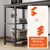 JOISCOPE Computer Desk with USB & Type-C Outlet, Small Home Office Desk with 2-Tier Storage Shelves, Modern Gaming Desktop Workstation, 48 inches, Black JOISCOPE