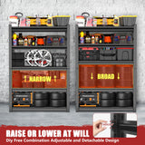 78"H,Heavy Duty 5-Tier Steel Garage Shelving Unit | 3500LB Capacity| Garage & Basement Storage | Industrial-Grade Metal Shelving for Warehouses & Workshops | Adjustable, Rust-Resistant, Black Metallitrend