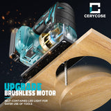 Jig Saw for Makita 18V Battery, Cordless Jigsaw Tool Brushless Motor, Variable Speed, Bevel Angle (0°-45°), LED Light with 3 Position Orbital Setting for Straight/Curve/Circle/Cutts (No Battery) Cerycose