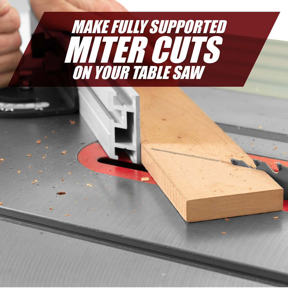 Fulton Universal Aluminum Miter Gauge Fence with an Aluminum Flip Stop 18” Left Reading Tape 18” Right Reading Tape Fulton