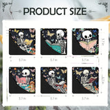INCOK Skull Diamond Art Bookmarks - 6 Pcs DIY Diamond Painting Corner Bookmarks Kits Double Side Art Craft Supplies Birthday The Day of Dead Gift for Adults Beginners Book Lovers Skull Lovers Mexicans INCOK