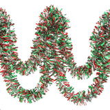 CCINEE 32.8 Feet Christmas Tinsel Garland,Metallic Tinsel Twist Garland Shiny Hanging Decoration for Party Supplies Xmas Tree Home Stairs Indoor Outdoor Decor(Red Green Sliver) CCINEE