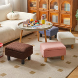 Aibiju Small Foot Stool Ottoman with Storage, Teddy Velvet Foot Rest with Wood Legs and Safety Hinge Flip Top, Bedside Step Stool Rectangle 16x12x9.5inch for Living Room Bedroom Teddy Brown YD-JD136B Aibiju