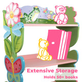 Fantasy Fields Magic Garden Multi-Tiered Wooden Children's Bookshelf and Storage Drawers, Multicolor Fantasy Fields