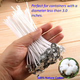 MILIVIXAY 100PCS 10 inch Candle Wicks with 100 Metal Tabs, 100PCS Candle Wick Stickers and 6PCS Wooden Candle Wick Holders - Wicks Coated with Paraffin Wax, Cotton Wicks Kits for Candle Making. MILIVIXAY
