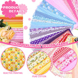Tudomro 100 Pieces 10 x 10 Inches Cotton Fabric Squares No Repeat Patchwork Quilting Fabric Bundles Layer Precut Quilt Material for DIY Craft Sewing Cloths Handmade Accessories(Floral) Tudomro
