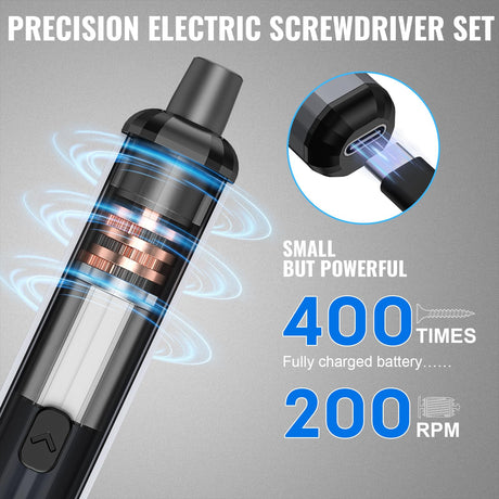 TanSon Mini Electric Screwdriver 3.7V, Precision Electric Screwdriver 72-in-1 Magnetic Bits, Cordless Screwdriver Set, Rechargeable Portable Repair Tool Kit for Electronics Laptops Glasses Clocks TanSon