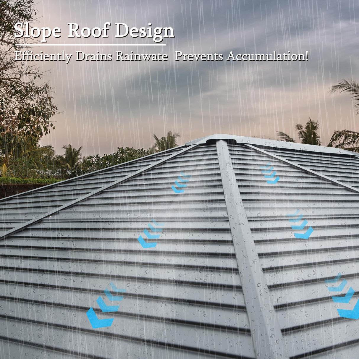 Domi 12x14FT Outdoor Sunroom, Galvanized Steel Hardtop Enclose Gazebo Sloping Roof, All Weather Aluminum Solarium Screen House for Patio Deck Backyard with Lockable Door, Moveable PVC Screen domi outdoor living