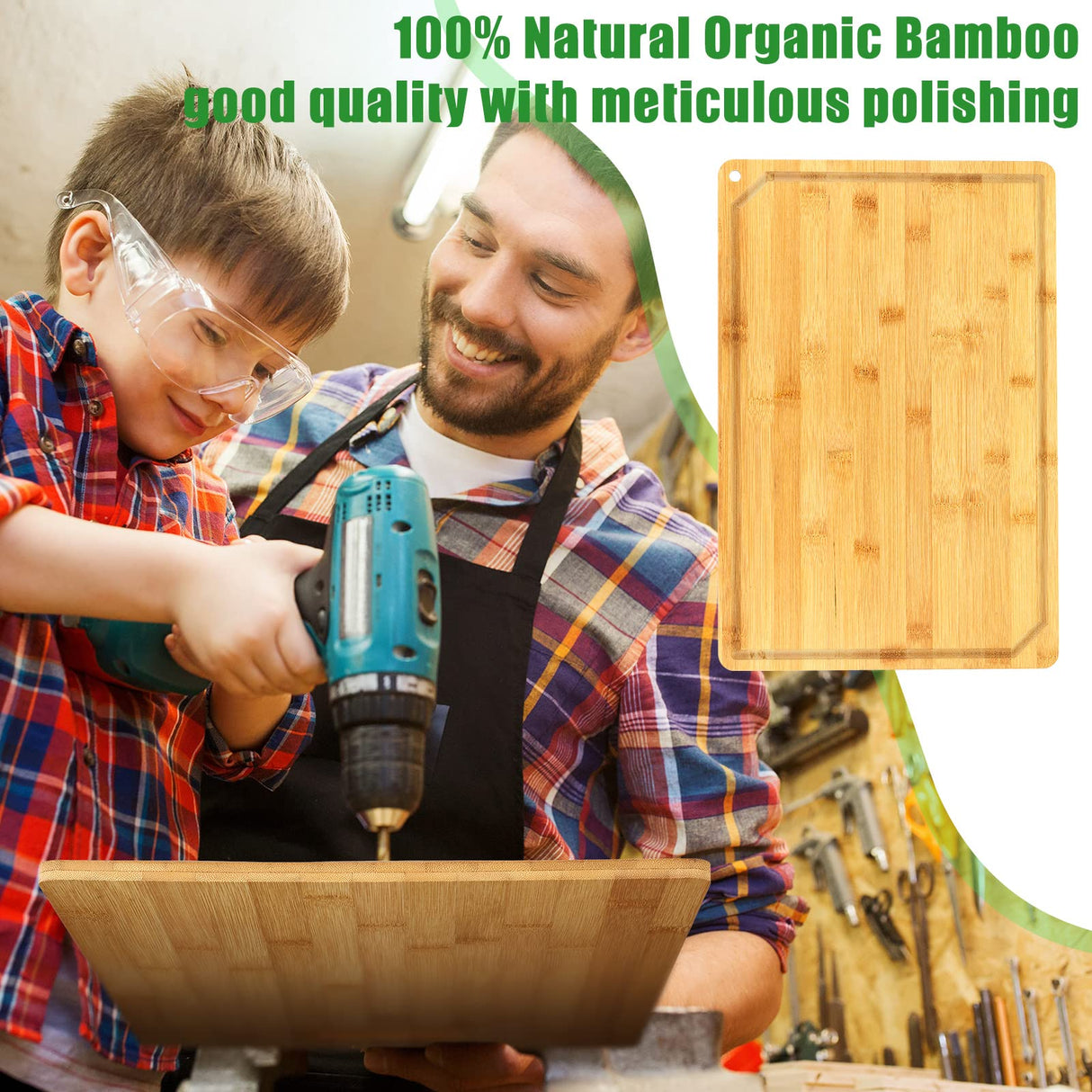 Eaasty 12 Set Extra Large Plain Cutting Board Bulk Heavy Duty Wood Cutting Boards Set with Juice Groove for Kitchen Wedding Housewarming Crafts Gifts, Pre Oiled (18" x 12",Bamboo) Eaasty