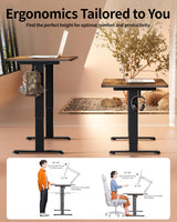 Standing Desk Electric Adjustable Computer Desk-Stand up Desk Office Gaming Home Office Memory Desks 48x24 inches Black Frame/Rustic Brown Top BIZUM