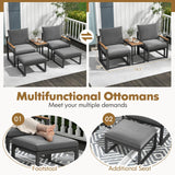 Tangkula 5 Pieces Patio Furniture Set, Aluminum Frame Weatherproof Outdoor Conversation Set with Soft Cushions, Space Saving Design, for Backyard, Poolside, Porch, Balcony Tangkula