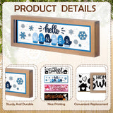 Barydat Interchangeable Season Sign Interchangeable Welcome Wood Sign for Table Decorative Seasonal Sign Decor with a Wooden Frame Wreaths for Fall Thanksgiving Halloween Autumn Decor Barydat