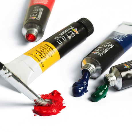 Elan Professional Oil Paint Set, 24 Vibrant Colors Mini Tubes 0.4fl oz, Non-toxic Oil Paints for Canvas Painting, Art Paints for Adults & Artists Elan