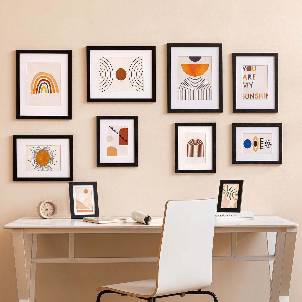 eletecpro 8x10 Picture Frames Set of 10, Picture Frame Collage Wall Decor Display 5x7 Photo With Mat or 8x10 without Mat, Home Decor Gallery Frame for Table Top or Wall Mounting, Black eletecpro