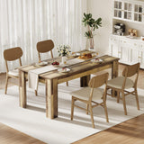 CABIHOME Dining Table for 4-6, 63" Inch Dining Tables for 4, Farmhouse Large Kitchen Dining Table, Rectangular Dining Room Table for Small Space, Wood Dinner Table for Kitchen, Apartment, Rustic Brown CABIHOME