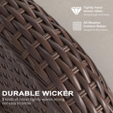 LayinSun 10 Pieces Outdoor Patio Furniture Set with Fire Pit Table, Rattan Wicker Sectional Swivel Rocker Chairs Sets LayinSun