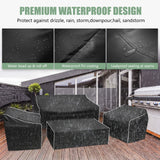 Gasadar Outdoor Furniture Cover Waterproof, 4 Piece Patio Furniture Covers, 600D Patio Furniture Set Covers, Patio Covers includ: Outdoor Loveseat Cover, 2 Chair Covers, Coffee Table Cover -XL -Black Gasadar