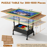 upvercy 4-in-1 Adjustable & Tilting & Rolling & Storage Puzzle Table with 2 Large Drawers, 1500 Piece Puzzle Board with Legs, Cover, Fabric Drawer- 34" x 26" Puzzle Table for Adults & Enthusiasts upvercy