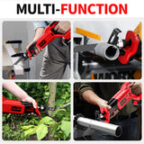 FULLYEA Reciprocating Saw Cordless, Brushless Reciprocating Saw 0-3500 SPM, Cordless Saw with 2 * 2.0Ah Battery & 4 Saw Blades, Battery Powered Reciprocating Saw for Wood/Metal/Plastic Cutting FULLYEA