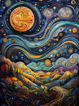 Landscape Abstract Diamond Art Kits for Adults, 5D Diamond Painting for Beginners, Diamond Dot, Dimond Art Paintings Kit, Gem Painting Kit, Crafts for Adults, Crystal Home Wall Decor Gifts (12x16inch) Rekxtmo