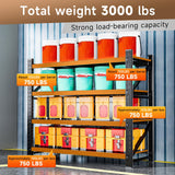 ZAOUS 3000LBS Storage Shelves,48" W Garage Shelving Heavy Duty 4 Tier Metal Storage Rack Shelf，Industrial Shelving Adjustable Shelf for Basement Warehouse 48" W x 24" D x 70" H，Black ZAOUS