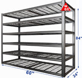 PMKES 60" Wide Heavy Duty Garage Shelving Adjustable 6 Tier Garage Storage Shelves 3900LBS Metal Shelving Unit Industrial Utility Shelf for Basement, 84" H x 60" W x 24" D PMKES