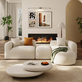 OUYESSIR Modern Oversized Curved Sectional Sofa for Living Room, 119" Luxury Plush Chenille Convertible Modular Sectional Sofas with Ottoman,Minimalist L-Shape Curved Cloud Couch, Cream White OUYESSIR