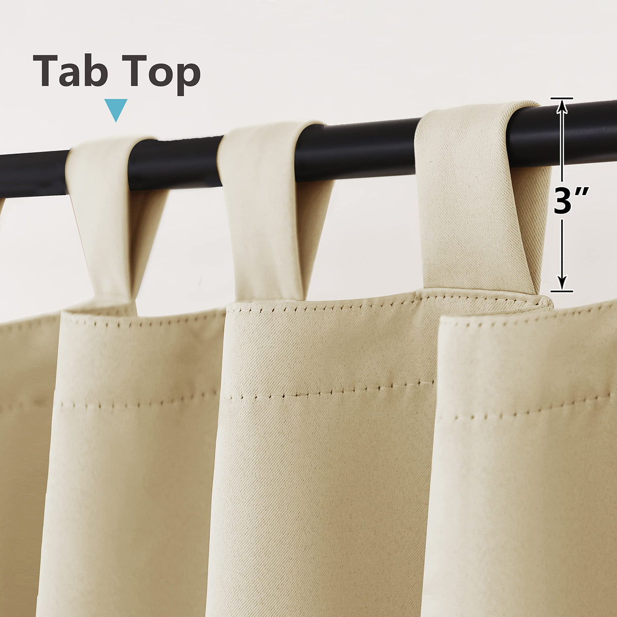 RYB HOME Outdoor Patio Curtains - Blackout Waterproof Porch Curtains & Drapes Privacy Protect Sunight Block for Pavilion Pergola Porch, 1 Panel, W 52 x L 84 inch, Cream Beige RYB HOME