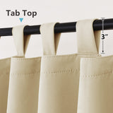 RYB HOME Outdoor Patio Curtains - Blackout Waterproof Porch Curtains & Drapes Privacy Protect Sunight Block for Pavilion Pergola Porch, 1 Panel, W 52 x L 84 inch, Cream Beige RYB HOME