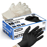 BBQ Gloves Set, 4 Cotton Glove Liners & 100 Disposable Nitrile Gloves, Heat Resistant Cooking Gloves, Nitrile Grill Gloves for Food Prep & Smoker, Guantes de Barbacoa Nitrilo Nite Grip