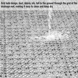 12 Pcs Drainage Mat Modular Interlocking Cushion 11.8" x 11.8" Interlocking Garage Floor Tiles Non-Slip Splicing Interlocking Rubber Floor Tiles for Drain, Deck, Pool, Outdoor/Indoor (Grey) JOHAHTANG