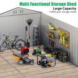 Acekool 8x15 FT Outdoor Metal Storage Shed, Large Garden Tool Shed with Lockable Door and Vents, Waterproof Galvanized Metal Sheds for Tools & Equipment, Garbage Can, Bike, Mower, Gray Acekool