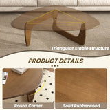 Mid Century Modern Coffee Table, Solid Wood Triangle Coffee Table for Living Room, Modern Tea Table for Home, 35.4x23.6x16.5 WFSRESTD