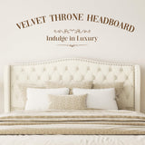 SwnftWinnt Queen Bed Frame Velvet Upholstered Platform Bed Frame with Button Tufted Tall Wingback Headboard, Low Profile, Nailhead Trim, No Box Spring Needed, Noise Free, Beige SwnftWinnt