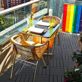 SHPAI Plastic Interlocking Deck Tiles, 36 Pack, 12"x12" Patio Decking Tiles Not-Slip All Weather Use, PVC Waterproof Outdoor Flooring Pavers for Backyard, Poolside, Porch, Balcony, Dark Grey SHPAI