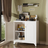TIMELESS PIECES Coffee Bar Cabinet,Kitchen Storage Cabinet,Buffet Cabinet with Storage and Adjustable Shelf,White Sideboard Buffet Cabinets for Living Room TIMELESS PIECES