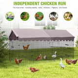 GUTINNEEN Chicken Coop Chicken Run for Yard with Cover 88“ Outdoor Metal Chicken Tractor Rabbit Pen Small Animal Cage Enclosure for Duck Bunny Hen GUTINNEEN