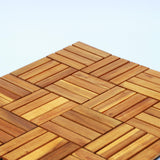 CLOVERHOLM Interlocking Deck Tiles-10PCS Waterproof Acacia Wood Patio Tiles, Easy Snap Flooring Tiles for Indoor and Outdoor,Balcony, Entry, Poolside Tiles, 12”x12”, 10sq.ft per Box, Natural CLOVERHOLM