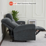 MCombo 87.8" Wall Hugger Power Reclining Sofa with Drop Down Table, 3-Seater Recliner Couch for Small Spaces Living Room RV, USB Ports, Fabric PR635M3 (Dark Grey) MCombo