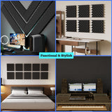 16 Pack Acoustic Foam,12x12x2 inches Sound Proof Foam Panels for Walls, Premium Egg Crate Panel Studio Foam Wall Panel (Black) FOUCARSI