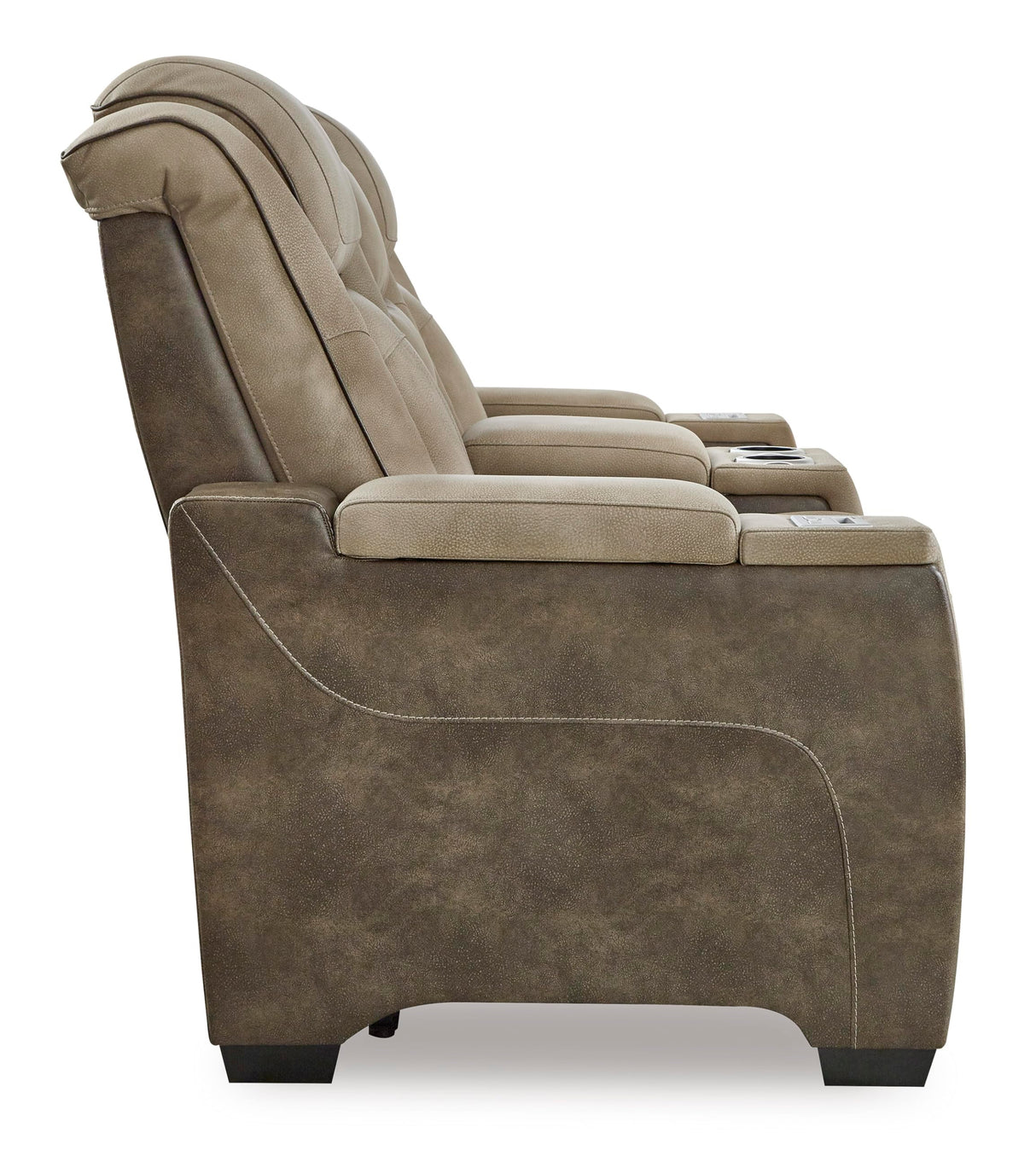 Signature Design by Ashley Next-Gen DuraPella Power Reclining Loveseat with Console & Adjustable Headrest, Sand Signature Design by Ashley
