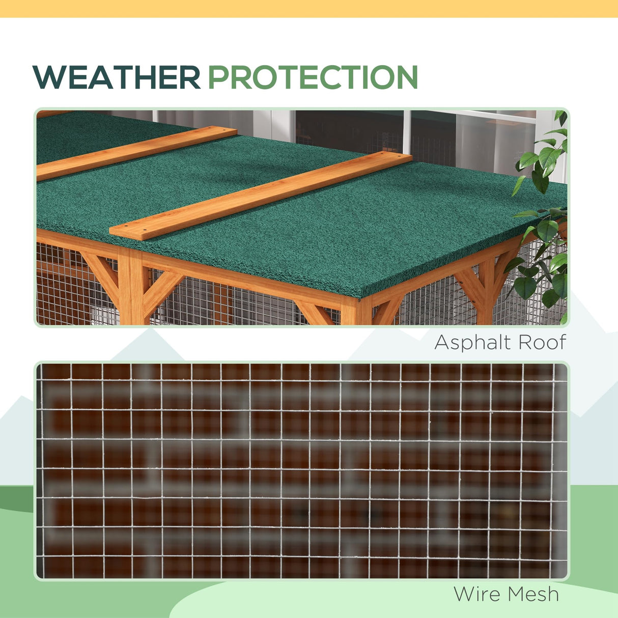 PawHut Outdoor Cat House for 3 Kitties, Multi-Level Design with Big Hiding Areas, Large Catio Cat Enclosure with 2 Stories & Multiple Platforms, Cat Condo for Large Cats, Orange PawHut