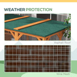 PawHut Outdoor Cat House for 3 Kitties, Multi-Level Design with Big Hiding Areas, Large Catio Cat Enclosure with 2 Stories & Multiple Platforms, Cat Condo for Large Cats, Orange PawHut