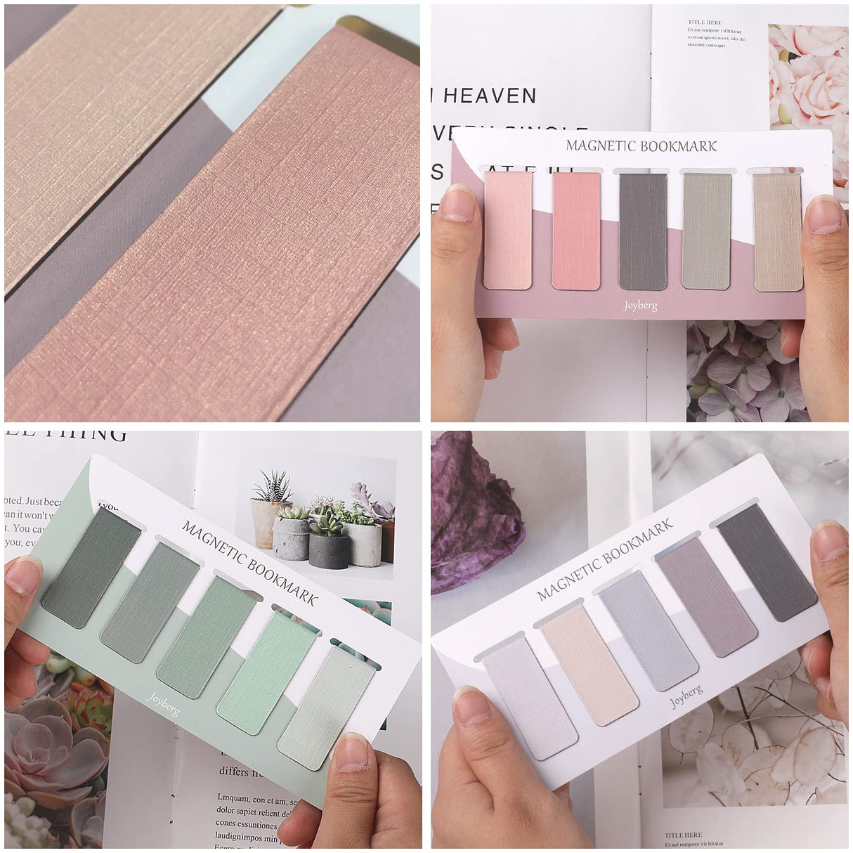 15 Pieces Bookmark, Magnetic Bookmarks for Women, Men, Book Lovers, Page Markers for Students Teachers Reading (Misty, Ocean, Emerald) Joyberg