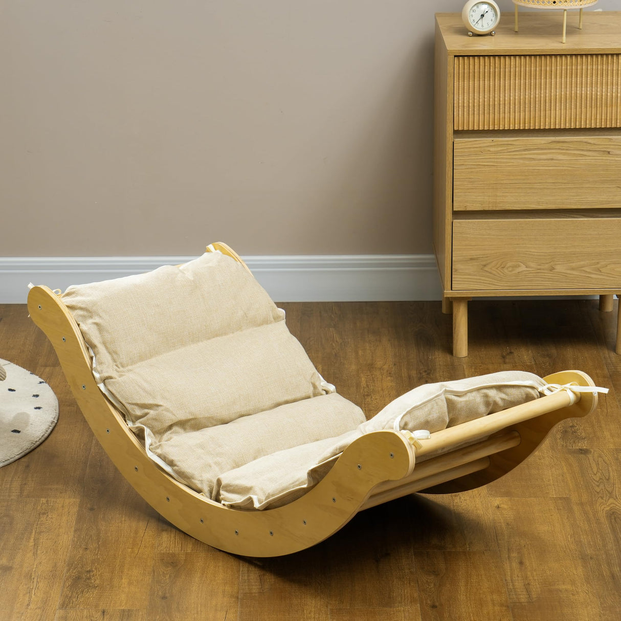 Qaba Toddler Climbing Toys, Indoor 4 in 1 Pikler Climbing Set with Arch Climber, Ramp & Cushion, Wooden Montessori Climbing Set, Baby Play Gym for Indoor Playground, Wood Qaba